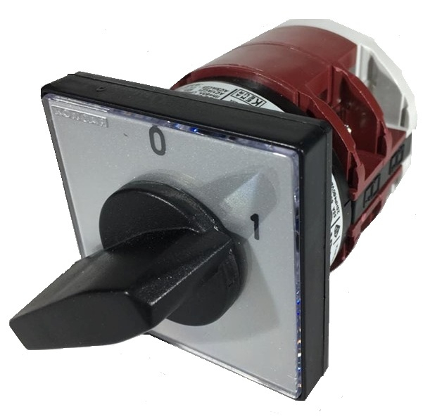 Comutator 63A 18.5kW IP40 cu came PACO rotativ incastrabil 3 poli 2 pozitii 0-1 PORNIT-OPRIT [2]