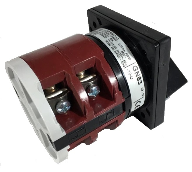 Comutator 63A 18.5kW IP40 cu came PACO rotativ incastrabil 3 poli 2 pozitii 0-1 PORNIT-OPRIT [4]