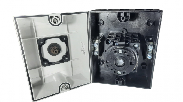 Comutator 20A 4kw 1-0-2 4 poli 400V AC IP65 industrial aplicat casetat  pentru transfer manual [3]