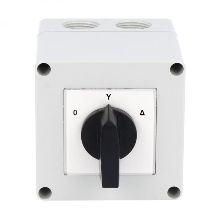 Comutator  stea-triunghi 12A 4kW 3 poli pornire motor industrial cu came PACO rotativ IP54 65x65mm [2]