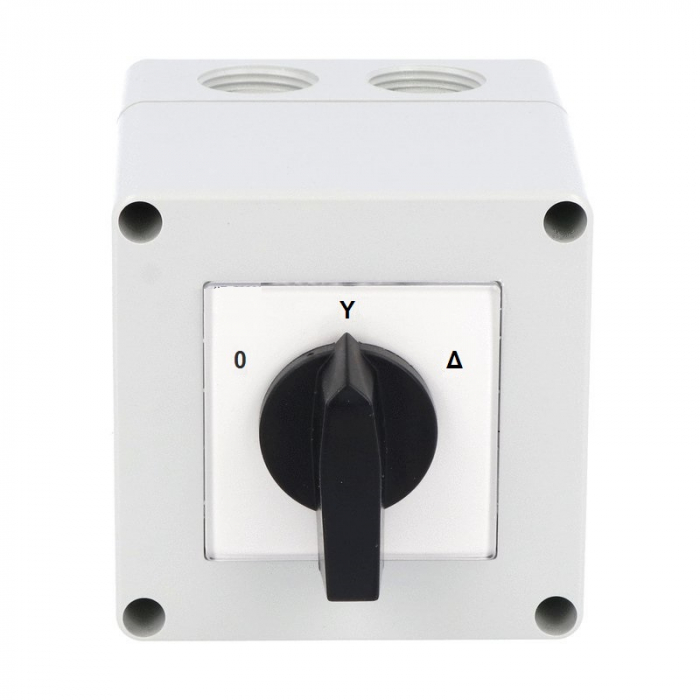 Comutator stea-triunghi 20A 5.5kW 3 poli pornire motor  industrial cu came PACO rotativ IP65 75x75mm [2]