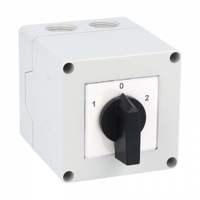 Comutator 12A 4kW 3 poli 1-0-2 IP65 rotativ inversor de sens motor  75x75mm [1]