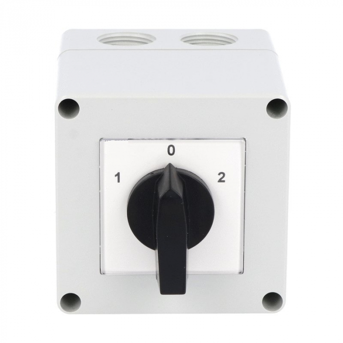 Comutator 12A 4kW 3 poli 1-0-2 IP65 rotativ inversor de sens motor  75x75mm [2]