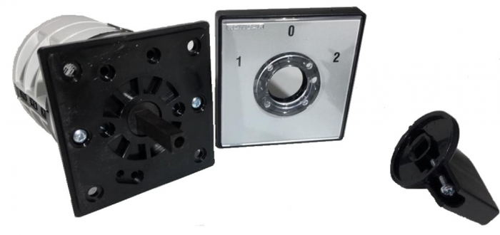Comutator 32A 11kW 3 poli 1-0-2 IP40 rotativ inversor de sens motor  65x65mm [4]