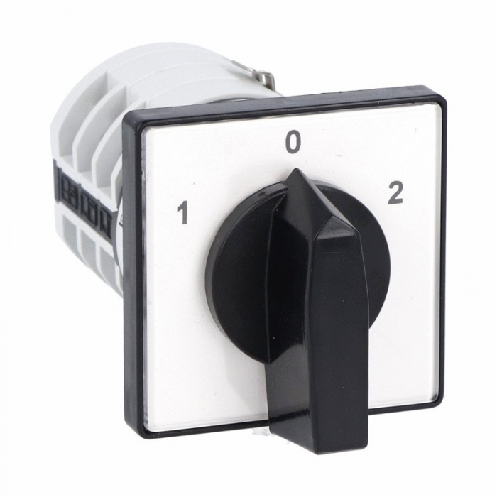 Comutator 40A 15kW 3 poli 1-0-2 IP40 rotativ inversor de sens motor  65x65mm [1]