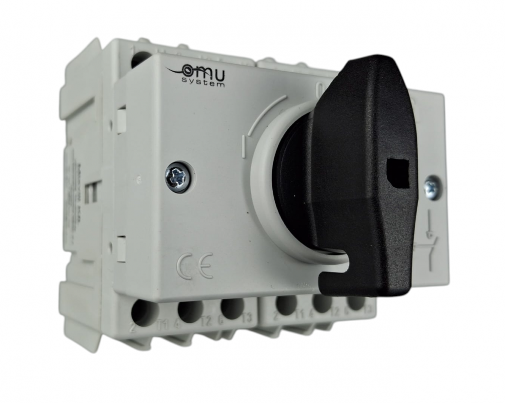 Comutator sursa 3x63A 3 poli 63A 1-0-2 rotativ modular  montare pe sina [1]