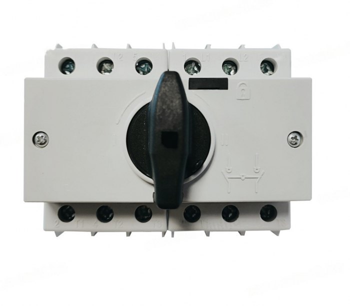 Comutator sursa 3x80A 3 poli 80A 1-0-2  rotativ modular montare pe sina [3]