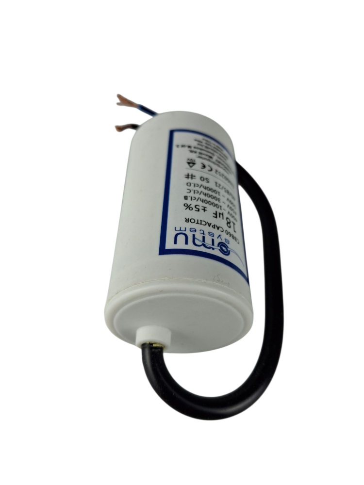 Condensator de operare 18μF 450V AC cu cablu șurub M8 cu piulita fir de 20cm [3]