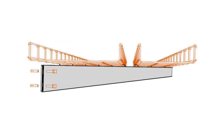 Consolă 200x70mm NZM200 electro-galvanizată suport pentru prindere canal cablu din sârmă mesh 200mm, susținere maxim 100 kg [5]