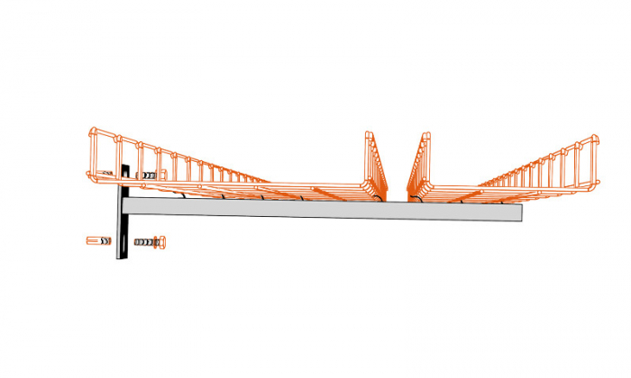 Consola 270x120mm NPZM250 electro-galvanizata suport pentru prindere canal cablu din sarma mesh 250mm, susținere maxim 82 kg [5]