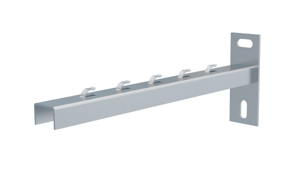 Consola 325x120mm NPZM300 electro-galvanizata suport pentru prindere canal cablu din sarma mesh 300mm, susținere maxim 80 kg [1]