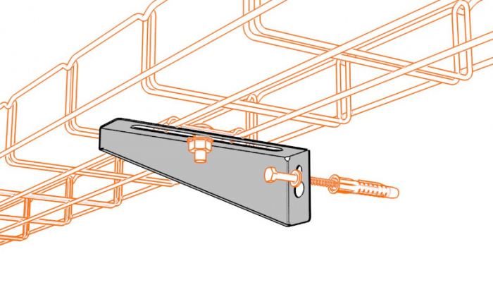 Consolă universală 345x100mm NZMU300 electro-galvanizată suport pentru prindere canal cablu, susținere maxim 75 kg [3]