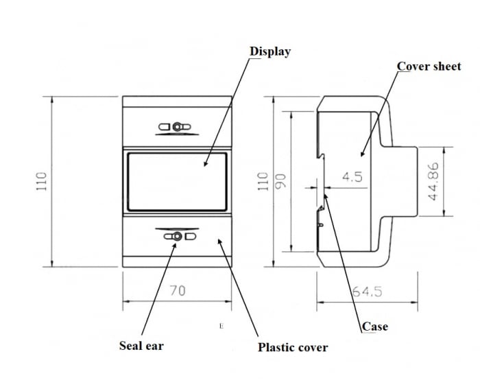 Contor digital de consum trifazic cu transformator de curent masurare indirecta 6A 4 module [3]