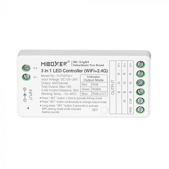 Controler de zonă cu LED Mi-Light MiBoxer Group Control 3 în 1 Tuya Wi-fi DIM+RGB RGBW RGB+CCT FUT037W+ [1]