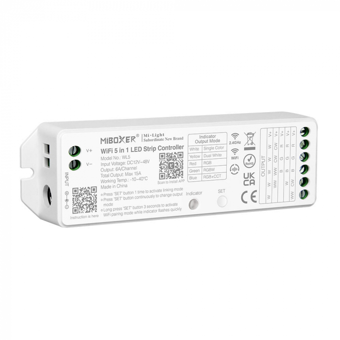 Controler de zonă Mi-Light WL5 MiBoxer Group Control 5 în 1 Wi-Fi DIM+WW+CW/RGB/RGBW/RGB+CCT [3]