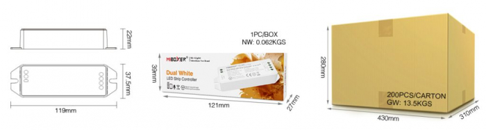 Controler Mi-Light FUT035M MiBoxer Group zonă de comanda 2 în 1 DIM+CCT [4]