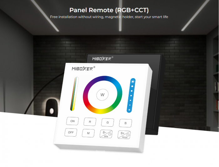 Controler Mi-Light MiBoxer Group Control grup perete telecomandă albă DIM+RGB+CCT B0 [3]