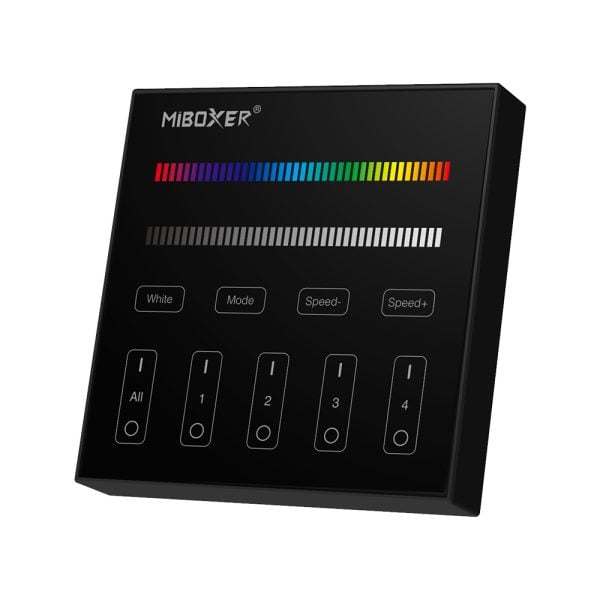 Controller Mi-Light B3 MiBoxer Group Control grup zonă telecomandă perete, negru DIM+RGBW [1]