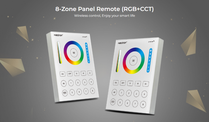 Controller Mi-Light B8 Miboxer Group Control luminozitate, telecomandă cu 8 zone montată pe perete, controler alb pentru temperatura culorii DIM+RGB+CCT [4]