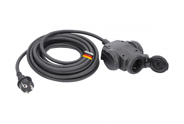 Cordon prelungitor cu bloc 3 prize din cauciuc pentru santier 10 metri 3G2.5 H07RN-F 230V 16A IP44 [1]