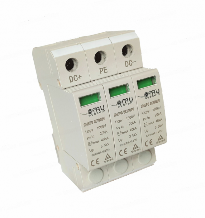 Descarcator de supratensiune DC1000V tip II Imax=40kA 3P [1]