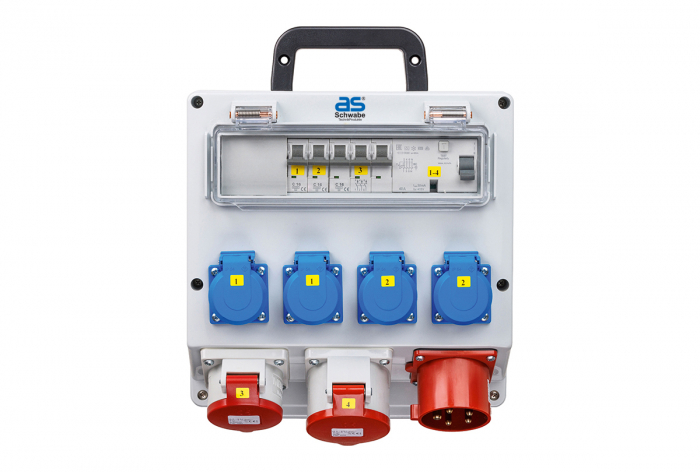 Distribuitor de curent FIXO cu 1 priza 3P+N+E 16A 1 priza 3P+N+E 32A 4 prize schuko 16A IP44 organizare de santier [1]