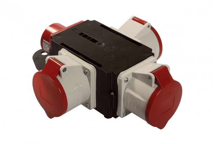 Distribuitor de curent trifazic MIXO CEE maxim 11kW intrare 5 poli 16A 400V iesire 3 prize 5 poli 16A 400V IP44 [2]