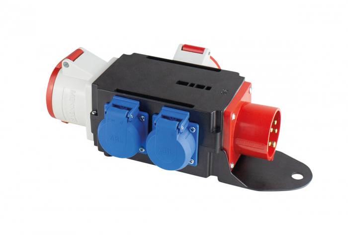 Distribuitor de curent trifazic MIXO CEE maxim 11kW intrare 5 poli 16A 400V iesire 5 poli 16A 400V, 5 poli 32A 400V si 2 prize schuko 230V IP44 [3]