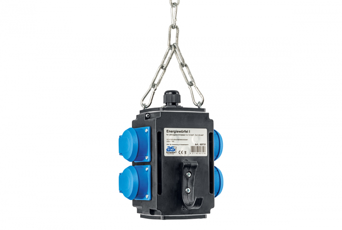 Distribuitor de energie suspendat cu 4 prize monofazice schuko 16A IP44 fara conexiune la aer comprimat [1]