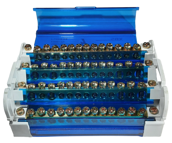 Distribuitor conexiuni 4 poli 125A 500V 132x51x88mm prindere pe sina DIN [3]