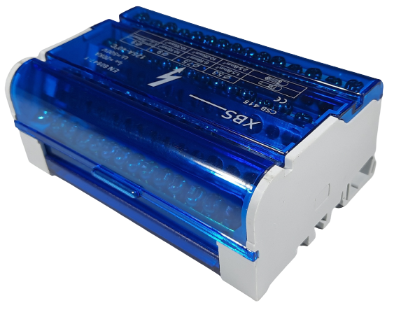 Distribuitor conexiuni 4 poli 125A 500V 132x51x88mm prindere pe sina DIN [5]