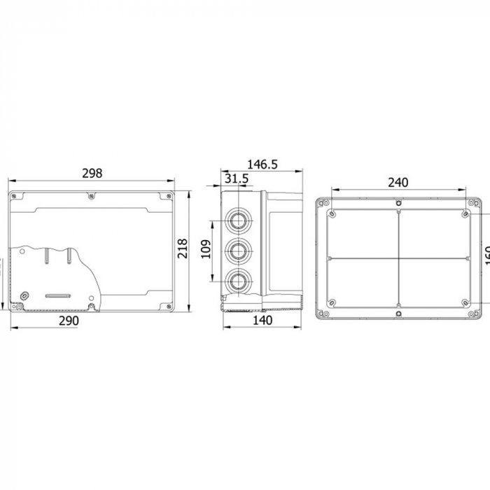 Doza ABS distributie cutie jonctiune 290x210x140 mm transparenta IP67 [2]