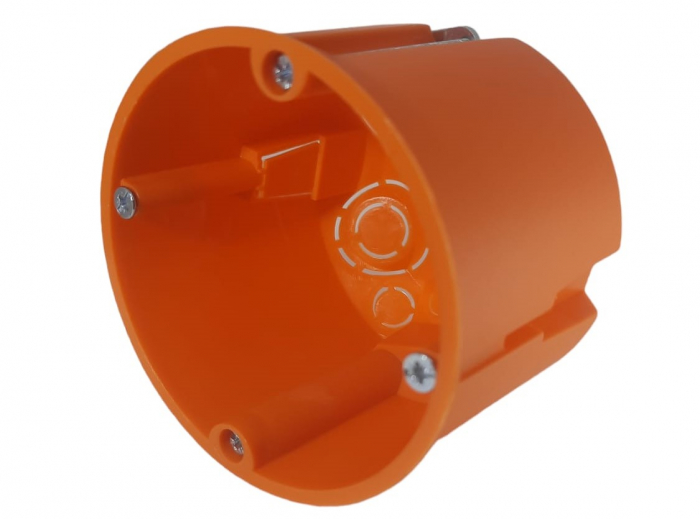 Doza aparataj rigips adanca diametru: 68mm, adancime: 61mm cu gauri predecupate pentru cabluri si tuburi IP30 [1]