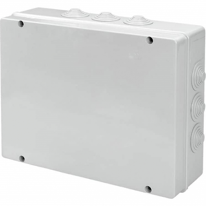 Doza aplicata patrata 380x300x120mm IP55 pentru distributie jonctiune ABS rezitenta UV cu presetupe [1]