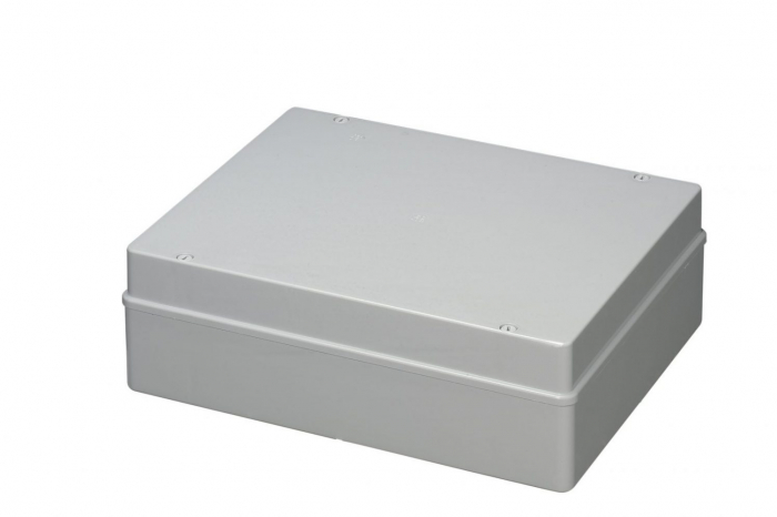 Doza aplicata patrata 380x300x120mm IP56 pentru distributie jonctiune ABS rezistenta UV fara presetupe margini netede [1]