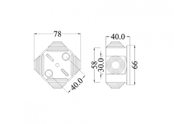 Doza aplicata rotunda 65x35mm ABS cu presetupe IP44 [3]