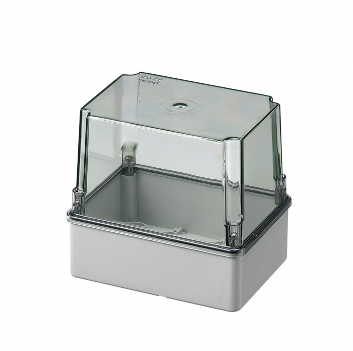 Doza aplicata transparenta 150x110x140mm IP56 inalta pentru distributie jonctiune ABS rezistenta UV fara presetupe margini netede [1]