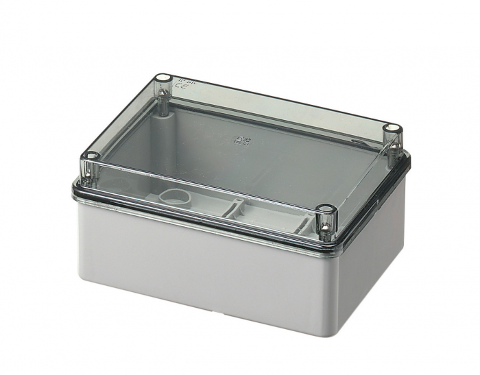 Doza aplicata transparenta 150x110x70mm IP56 pentru distributie jonctiune ABS rezistenta UV fara presetupe margini netede [1]