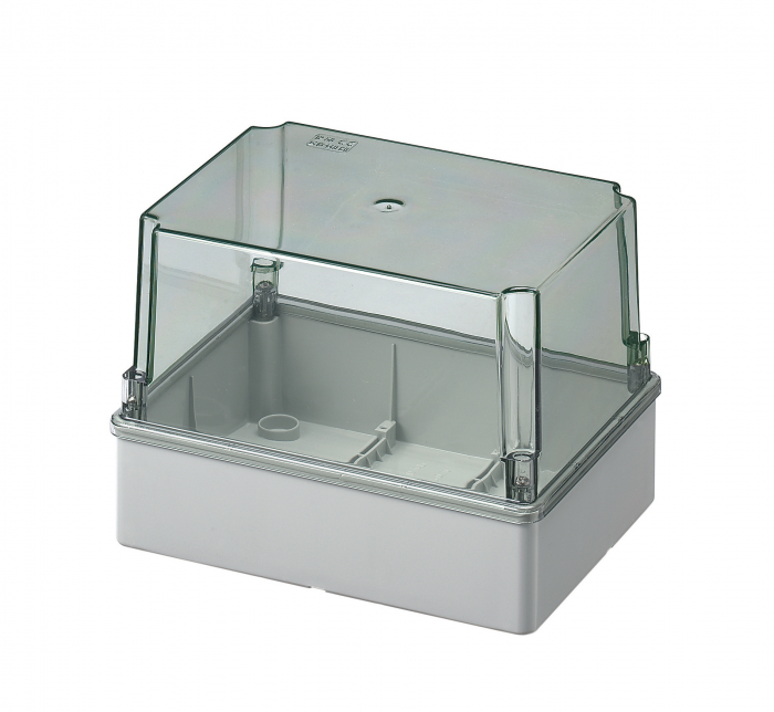Doza aplicata transparenta 190x140x140mm IP56 inalta pentru distributie jonctiune ABS rezistenta UV fara presetupe margini netede [1]