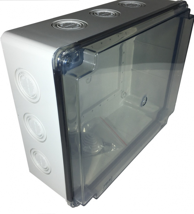 Doza cutie de jonctiune distributie 240x190x90mm aplicata transparenta  forma de presetupe grad de protectie IP67 [3]