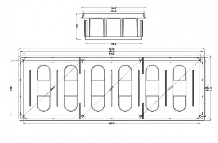 Doza de distributie derivatie 480x160x70mm din plastic incastrata IP40 [2]