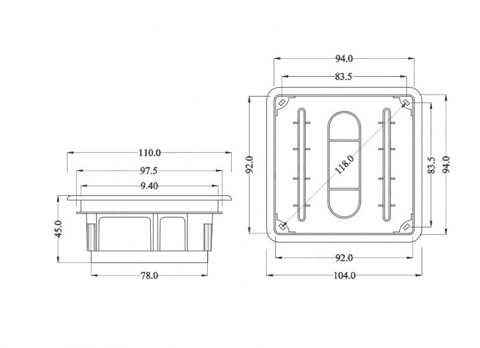Doza de distributie derivatie 92x92x45mm din plastic incastrata  IP40 [3]