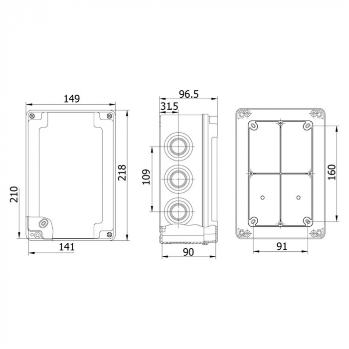 Doza de ramificatie aplicata ABS 210x140x90mm IP67 IK06 transparenta [2]