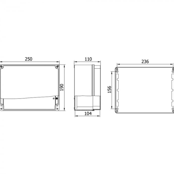 Doza 250x190x90mm distributie cutie jonctiune din aluminiu cu usa - balamale IP67 IK09 [3]