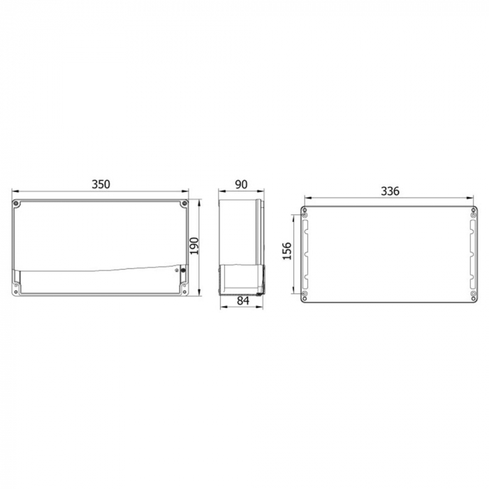 Doza 350x190x90mm distributie cutie jonctiune din aluminiu cu usa - balamale IP67 IK09 [3]