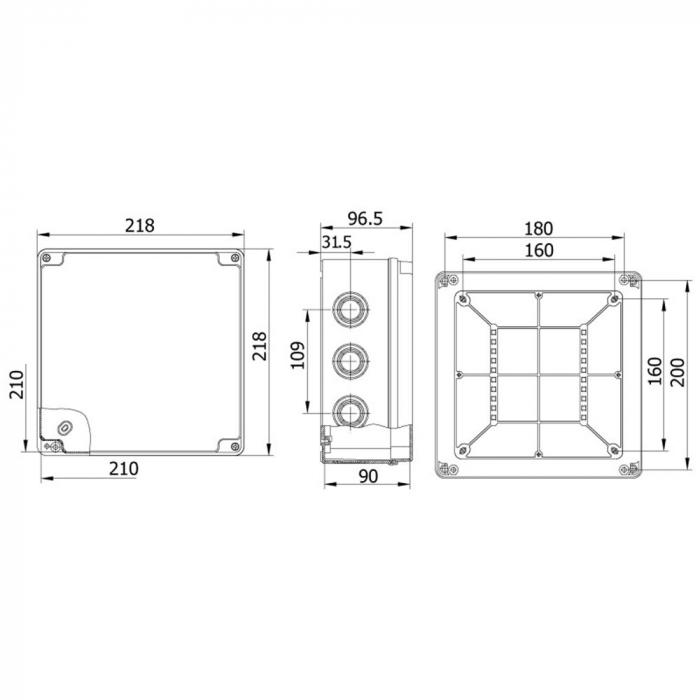 Doza electrica din plastic ABS 210x210x90mm IP67 IK06 [2]