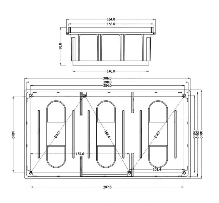 Doza incastrata 294x152x70mm sub tencuiala [3]