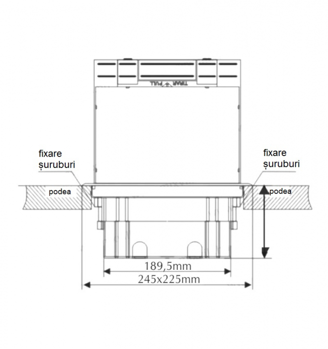 Doza incastrata in pardoseala 12 module IP30 IK10 compatibil aparataj modular TEM [3]