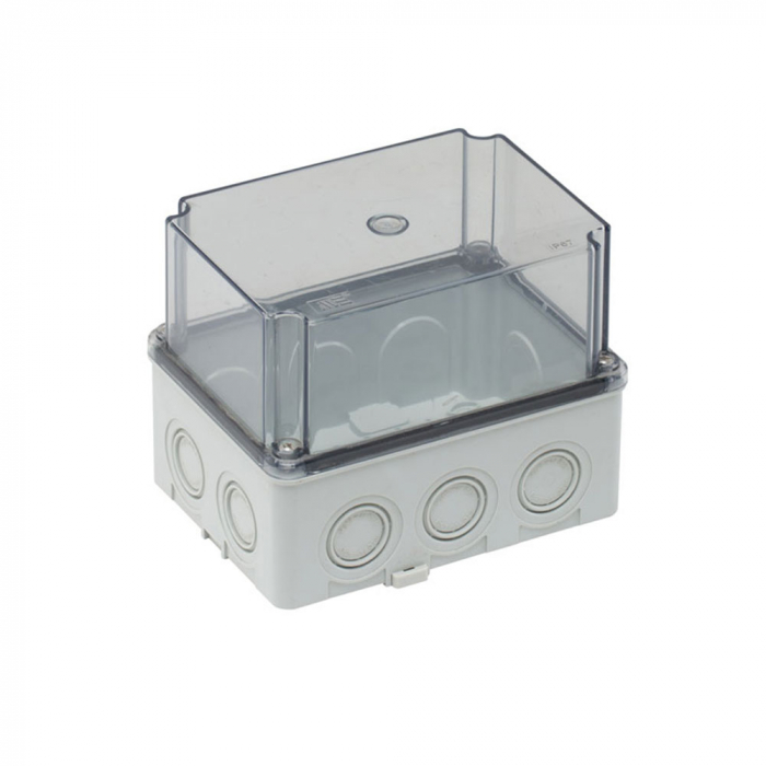 Doza ramificatie 180x110x120mm dreptunghiulara din plastic ABS transparenta IP67 IK06 adanca [1]