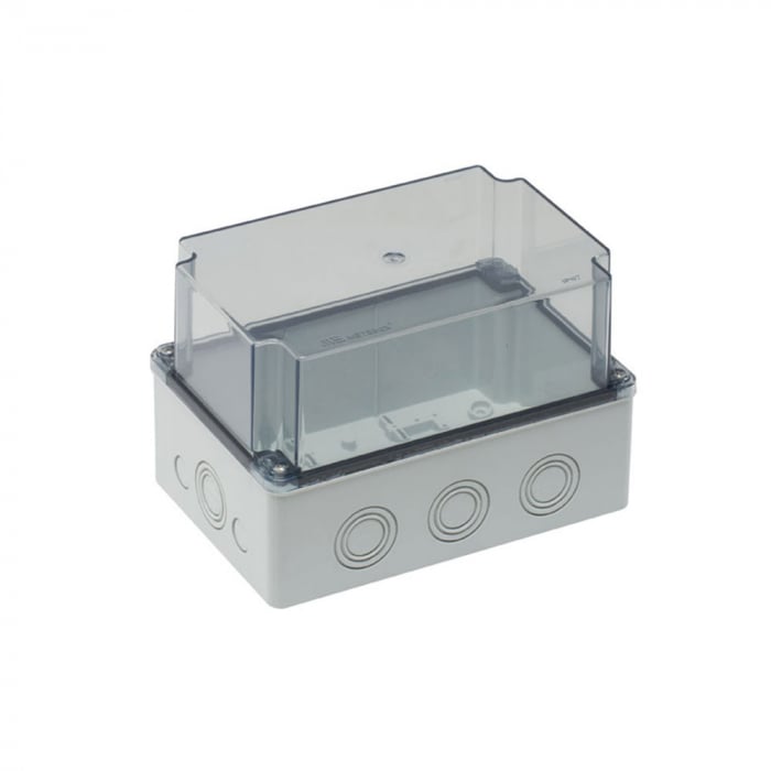 Doza ramificatie dreptunghiulara din plastic ABS 210x140x140mm transparenta IP67 IK06 adanca [1]